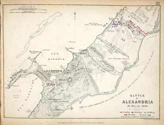 Map of the Battle of Alexandria, published by William Blackwood and Sons, Edinburgh and London